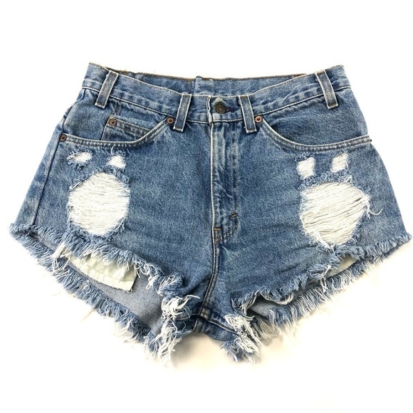 LEVI’S orange tab cutoffs jean shorts 28” - Picture 2 of 8
